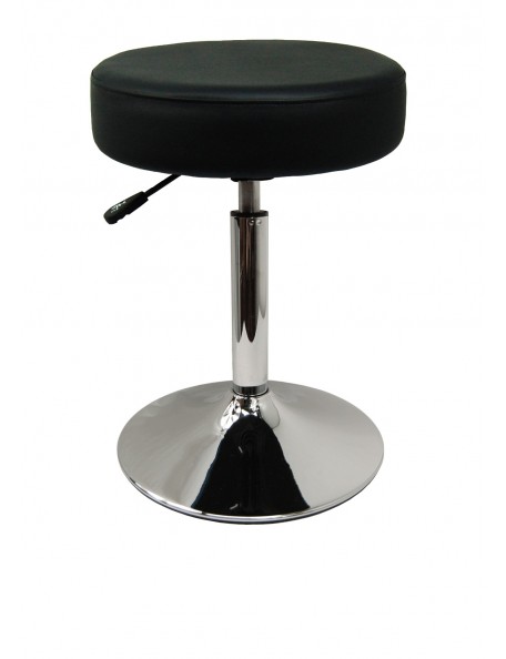 Tabouret Assise Cousue Eco Noir Sur Socle