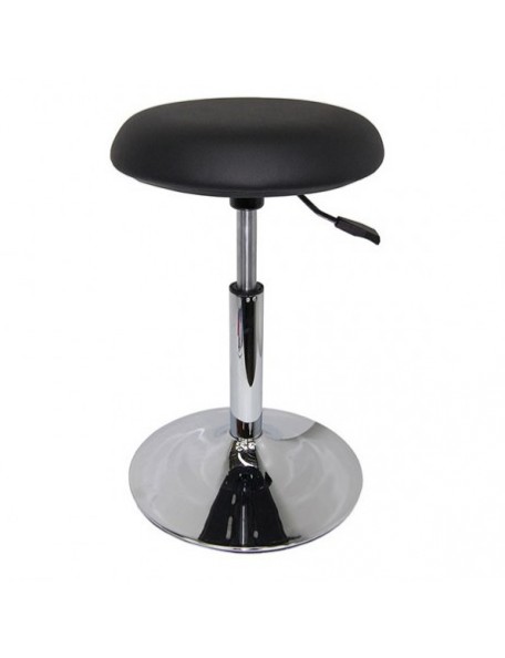 Tabouret Assise Tendue Eco Noir Sur Socle