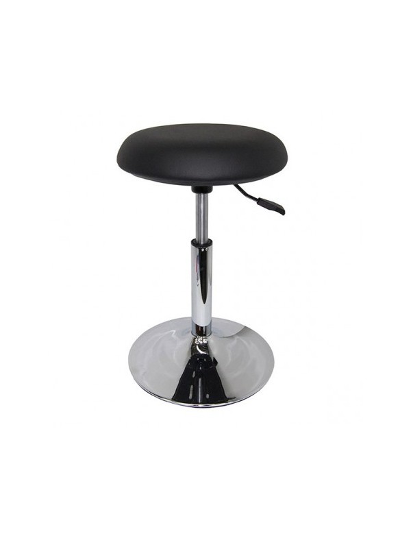 Tabouret Assise Tendue Eco Noir Sur Socle