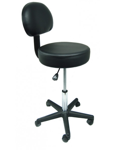 Tabouret Assise Cousue avec Dossier Eco Noir