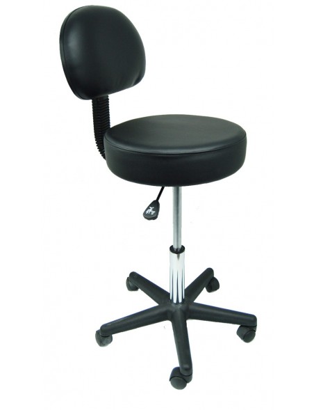Tabouret Assise Cousue avec Dossier Eco Noir