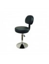 Tabouret Assise Cousue avec Dossier Eco Noir sur socle